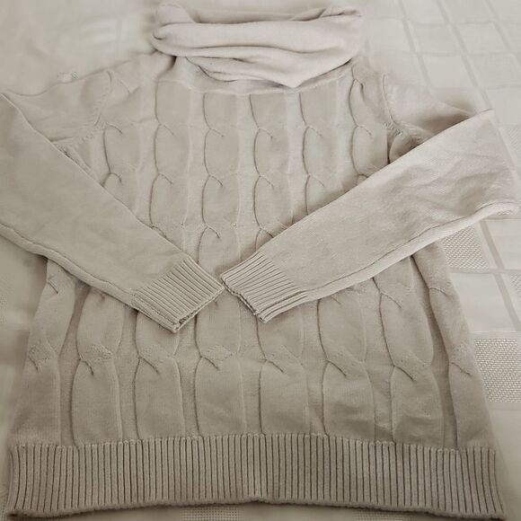 Suzy Shier Knitted Turtleneck Long Sleeves Sweater Small Off White - Picture 14 of 16